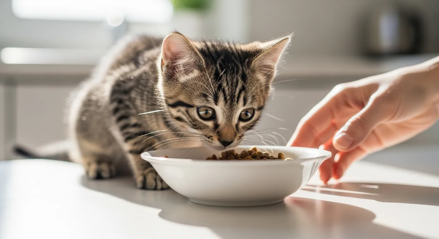 子猫ドライフード食べる